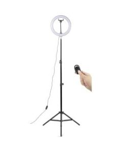 Blackmore 10 inch LED Ring Light with Phone Holder and Tripod - Tripod Mount - Black