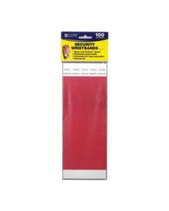 C-Line DuPont Tyvek Security Wristbands, 3/4in x 10in, Red, 100 Wristbands Per Pack, Set Of 2 Packs