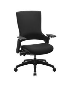 Lorell Serenity Series Executive Multifunction Ergonomic High-Back Chair, Fabric, Black