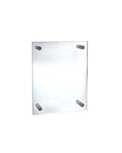 Azar Displays Graphic Size Acrylic Vertical/Horizontal Standoff Sign Holder, 9in x 12in, Clear