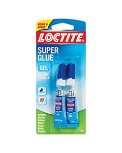 Loctite Gel No-Drip Super Glue, 0.14 Oz, Clear, Pack Of 2