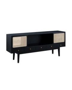 Holly & Martin Simms Media Console For 68inW Flat-Screen TVs, 29-3/4inH x 70inW x 17inD, Black/Natural