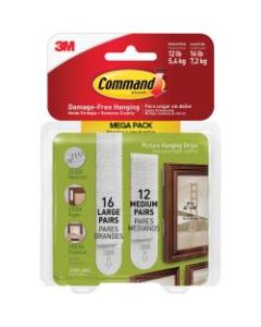 3M Command Picture Hanging Strips, 6-5/16in x 3-15/16in, White, Pack Of 28 Strips