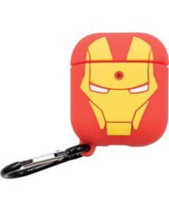 Marvel Carrying Case Apple AirPods - Red - Polyvinyl Chloride (PVC) - Iron Man - Carabiner Clip - 2.5in Height x 2in Width x 1in Depth - Iron Man - Retail