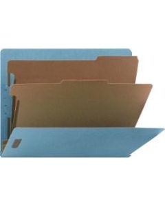 Nature Saver Letter Recycled Classification Folder - 8 1/2in x 11in - End Tab Location - 2 Divider(s) - Blue - 100% - 10 / Box