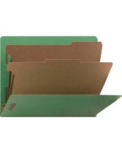 Nature Saver Letter Recycled Classification Folder - 8 1/2in x 11in - End Tab Location - 2 Divider(s) - Green - 100% - 10 / Box