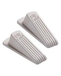 Master Caster Big Foot No-Slip Rubber Doorstops, 1-1/4inH x 2-1/4inW x 4-3/4inD, Beige, Pack Of 2 Doorstops