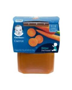Gerber 2nd Foods Carrots Baby Food, 4 Oz, 2 Tubs Per Pack, Box Of 8 Packs