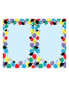 Great Papers! 2-Up Graduation Invitation, 5 1/2in x 8 1/2in, 110 Lb, Celebrate Grads Balloons, Multicolor, Pack Of 16
