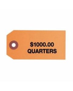 Control Group #3 Coin Bag Tags, 560089, 1-7/8in x 3-3/4in, Orange, Pack Of 1000