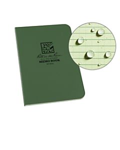 Rite in the Rain Field-Flex Memo Notebook, 3 1/2in x 5in, Universal Ruled, 112 Pages (56 Sheets), Green