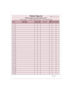 HIPAA Compliant Patient/Visitor Privacy 2-Part Sign-In Sheets, 8-1/2in x 11in, Burgundy, Pack Of 250 Sheets
