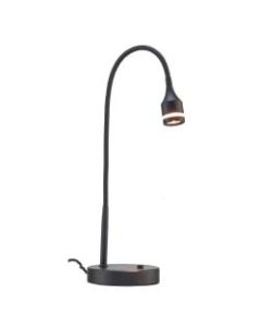 Adesso Prospect LED Gooseneck Desk Lamp, Adjustable Height, 18inH, Black