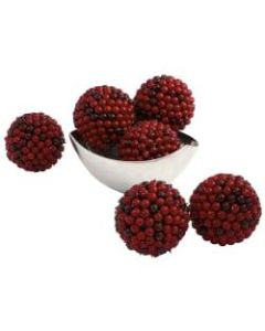 Nearly Natural Plastic Berry Balls, Red, 4-1/2in, Set Of 6 Balls