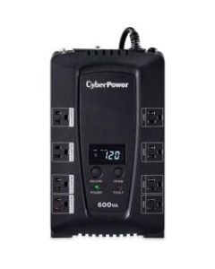 CyberPower CP600LCD Uninterruptible Power Supply, 8 Outlets, 600VA/340 Watt