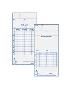 Acroprint Weekly/Bi-Weekly Time Cards For Acroprint ATR120 Electronic Time Clock, 2-Sided, 10in x 4in, Beige, Pack Of 250