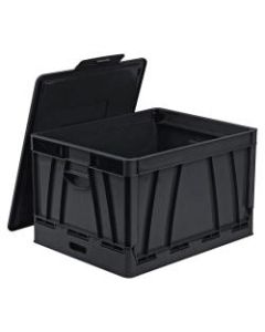 Storex Collapsible Storage File Storage Crate, Medium Size, Black