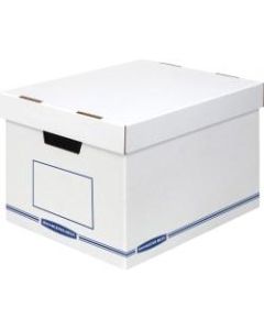 Bankers Box Organizers Storage Boxes - External Dimensions: 12.8in Width x 16.5in Depth x 10.5in Height - Medium Duty - Single/Double Wall - Stackable - White, Blue - For Storage - Recycled - 12 / Carton