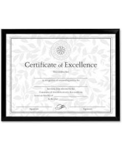 Dax Burns Grp. U-Channel Certificate Frame - Holds 8.50in x 11in Insert - Rectangle - Desktop, Wall Mountable - Horizontal, Vertical - 2 / Set - Styrene, Plastic - Black