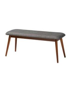 Baxton Studio 9351 Dining Bench, 17-3/4inH x 41-5/16inW x 15-7/16inD, Dark Gray/Walnut