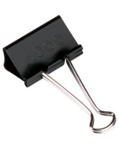 ACCO Binder Clips, Large, Black, 12/Box - Large - 1.06in Size Capacity - Reusable - 12 / Box - Black - Tempered Steel, Plastic