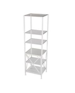 Southern Enterprises Chayra X-Frame Bookcase, 72inH, 6 Shelves, White