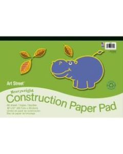 Art Street Construction Paper, 18in x 12in, 100% Recycled, Assorted, Pad Of 48 Sheets