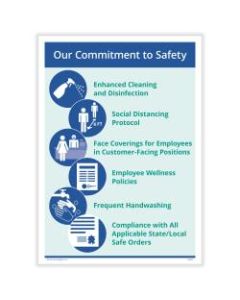 ComplyRight Corona Virus And Health Safety Posters, Our Commitment To Safety, English, 10in x 14in, Set Of 3 Posters