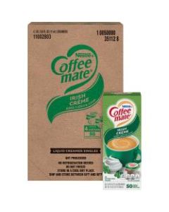 Coffee mate Liquid Creamer Tub Singles, Gluten-Free - Irish Cream Flavor - 0.38 fl oz (11 mL) - 200/Carton - 200 Serving