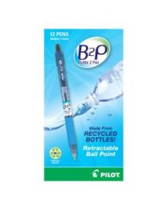 Pilot B2P Ballpoint Pens, Medium Point, 1.0 mm, Black Ink, Pack Of 12
