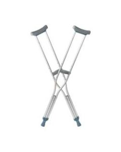DMI Aluminum Push-Button Crutches, Child, Fit Users 4ft - 4ft 6in, Silver, Pack Of 2