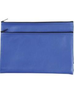 Business Source Carrying Case (Wallet) Money, Receipt, Office Supplies, Check - Blue - Polyvinyl Chloride (PVC) - 6in Height x 11in Width - 2 Pack