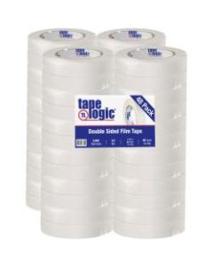 Tape Logic Double-Sided Film Tape, 3in Core, 1in x 180ft, White, Pack Of 48