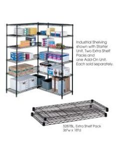 Safco Extra Shelves For Industrial Wire Shelving, 36inW x 18inD, Black, Pack Of 2