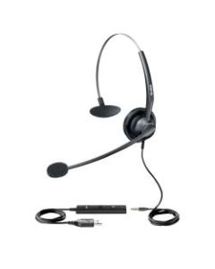 Yealink UH33 Monaural On-Ear USB Headset, Black, YEA-UH33