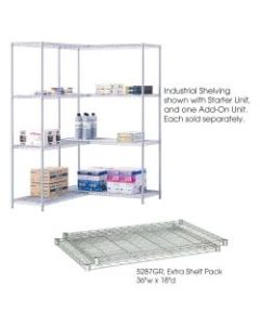 Safco Extra Shelves For Industrial Wire Shelving, 36inW x 18inD, Gray, Pack Of 2