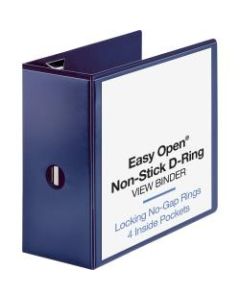 Sparco Easy-Open View 3-Ring Binder, 5in D-Rings, Navy