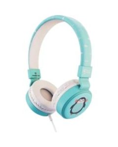 Planet Buddies Pepper the Penguin Wired Headphones - Stereo - Mini-phone (3.5mm) - Wired - Over-the-head - Binaural - Circumaural - Blue