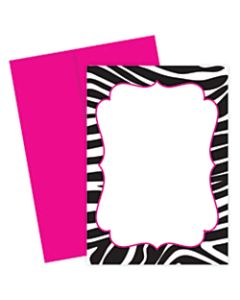 Great Papers! Flat Card Invitation, 5 1/2in x 7 3/4in, 127 Lb, Zebra, Black/White, Pack Of 20