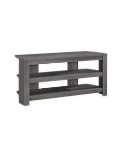 Monarch Specialties TV Stand, 3-Shelf, For Flat-Panel TVs Up To 40in, Gray