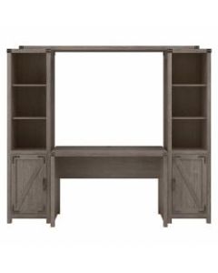 Kathy Ireland Home by Bush Furniture Cottage Grove 48inW Farmhouse Writing Desk with Bookshelves, Restored Gray, Standard Delivery