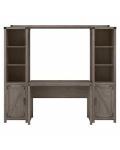 Kathy Ireland Home by Bush Furniture Cottage Grove 48inW Farmhouse Writing Desk with Bookshelves, Restored Gray, Standard Delivery