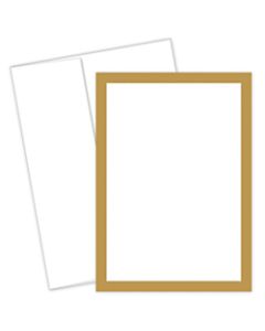 Great Papers! Flat Card Invitation, 5 1/2in x 7 3/4in, 127 Lb, Metallic, Gold/White, Pack Of 20