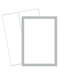 Great Papers! Flat Card Invitation, 5 1/2in x 7 3/4in, 127 Lb, Metallic, Silver/White, Pack Of 20