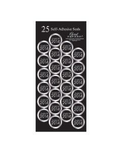 Great Papers! Grad Foil Seals, 1in, Class Of 2014, Black/Silver, Pack Of 50