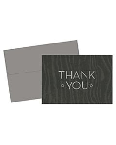 Great Papers! Thank You Cards, 4 7/8in x 3 3/8in, Wood Grain, Gray, Pack Of 20