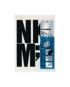 Chartpak Press-On Vinyl Letters And Numbers, 6in, Black, Pack Of 38