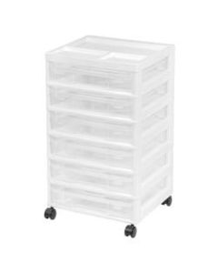 IRIS 6-Case Scrapbook Cart, 26-3/4inH x 15-7/8inW x 14-1/4inD, White