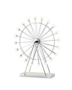 Adesso Coney Large LED Ferris Wheel Table Lamp, 22inH, Frosted Shade/Chrome Base