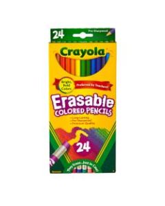 Crayola Erasable Colored Pencils, Assorted Colors, Pack Of 24 Colored Pencils